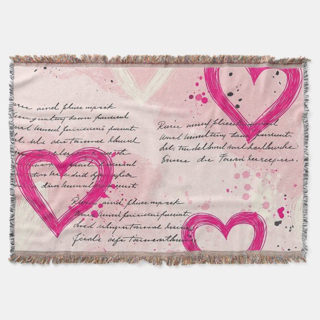Couverture Motif de cœur moderne avec fond de script (9) (Devant)
