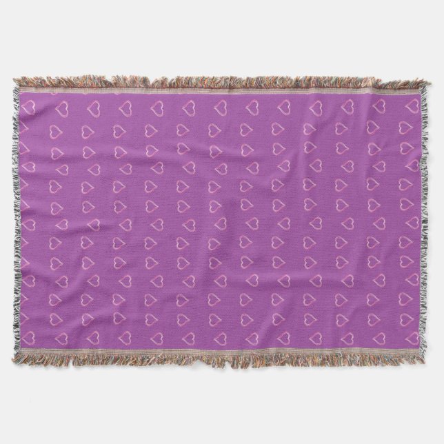 Couverture Motif de coeur rouge sur violet (Devant)