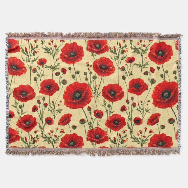 Couverture Motif de coquelicots rouges (Devant)