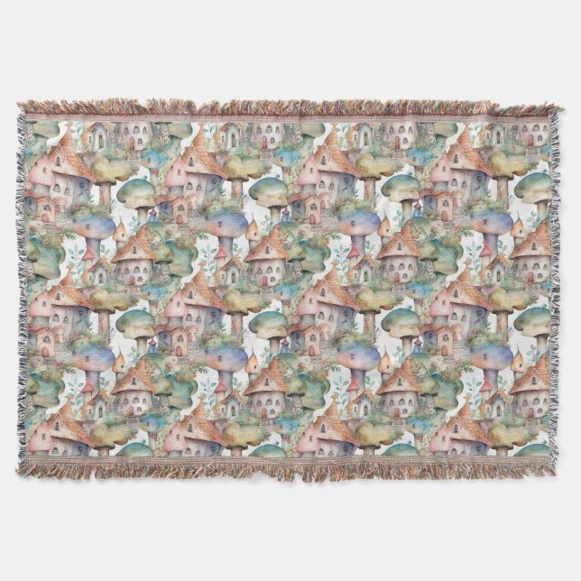 Couverture Motif de cottage champignon fantaisiste (3) (Devant)