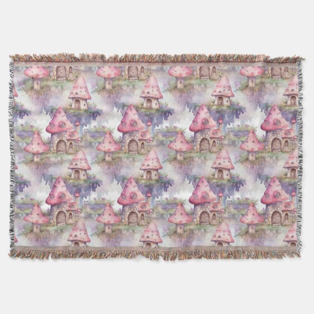Couverture Motif de Cottage Champignon Fantaisiste (4) (Devant)