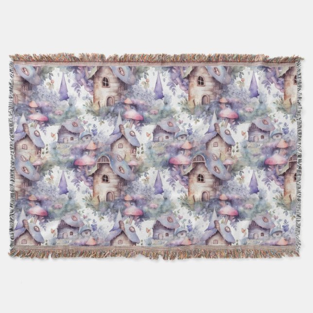 Couverture Motif de cottage champignon fantaisiste (5) (Devant)