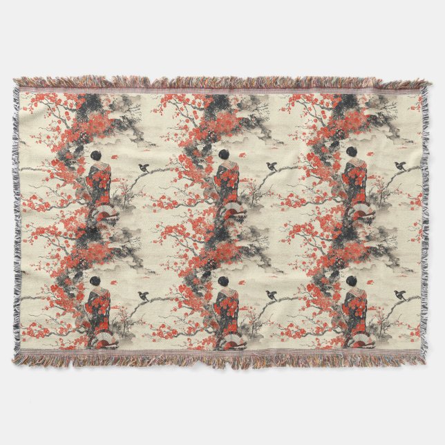 Couverture Motif de couple de kimono romantique Sakura (2) (Devant)