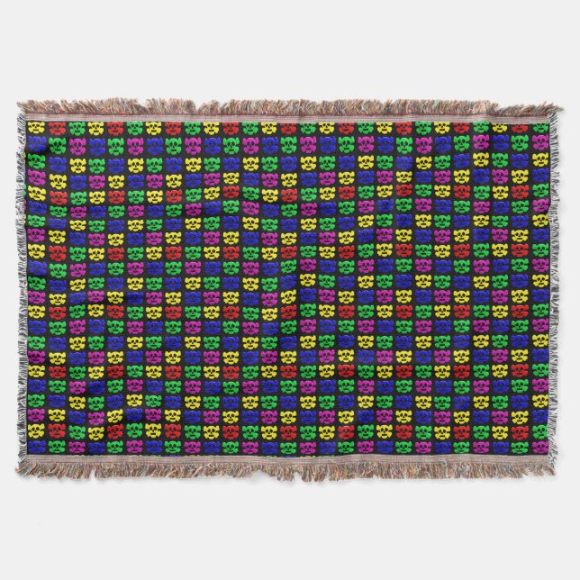 Couverture Motif de crânes colorés (Devant)