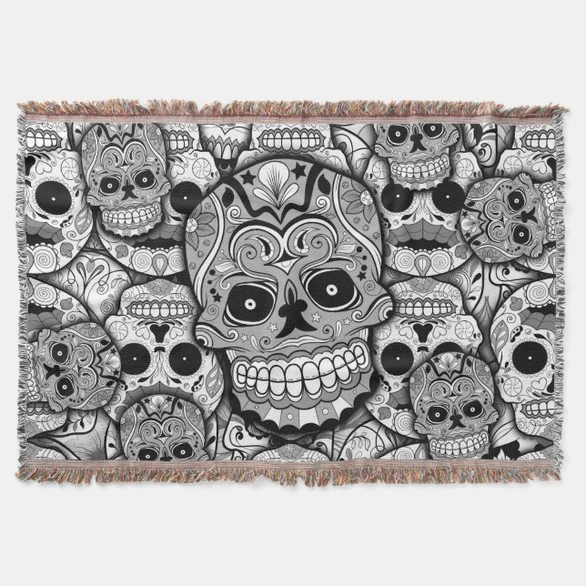 Couverture Motif de crânes de sucre (Devant)