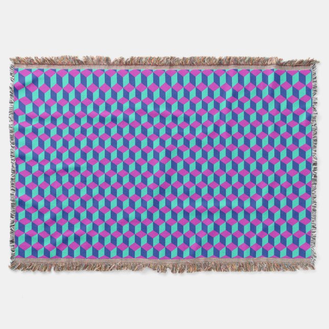 Couverture Motif de cube géométrique (Devant)