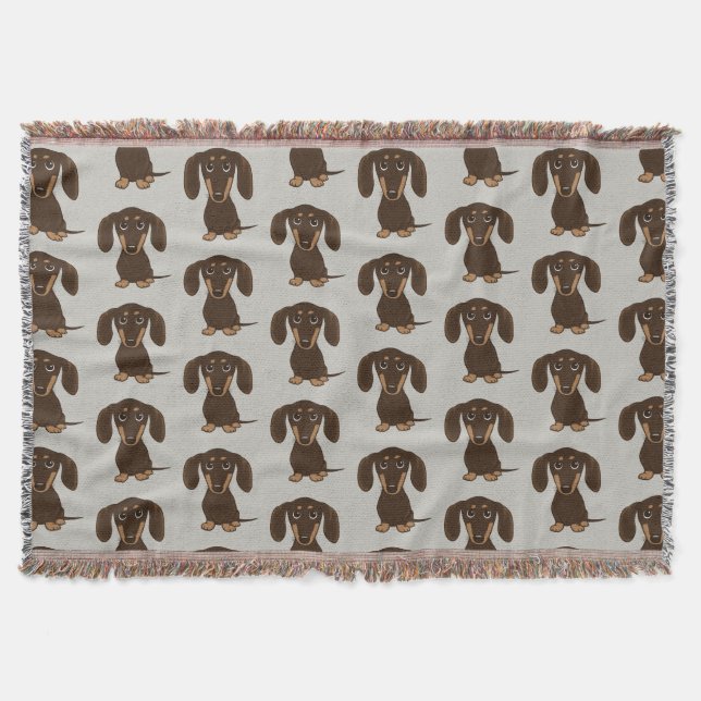 Couverture Motif de Dachshunds au chocolat | Chiens de Wiener (Devant)