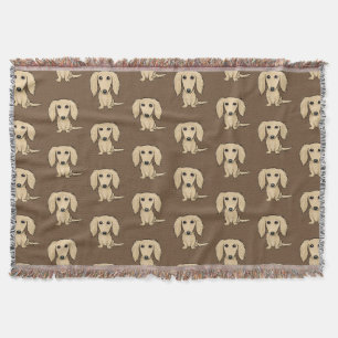 Couverture Motif de Dachshunds de crème à pois longs Doxies