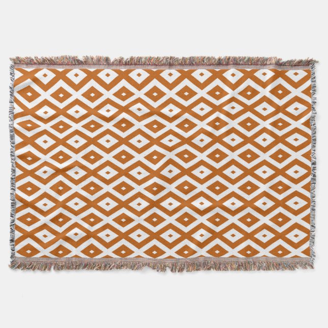 Couverture Motif de diamant orange et blanc brûlé (Devant)