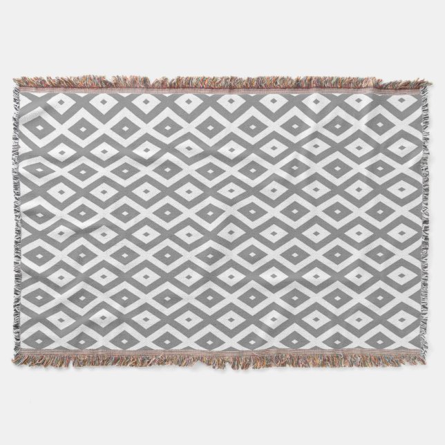 Couverture Motif de diamants gris et blanc (Devant)