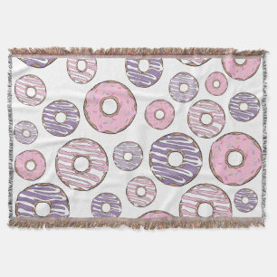 Couverture Motif De Donuts, Donuts Roses, Donuts Violets