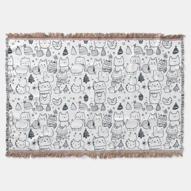 Couverture Motif de doodle de Noël d'hiver mignon (1) (Devant)