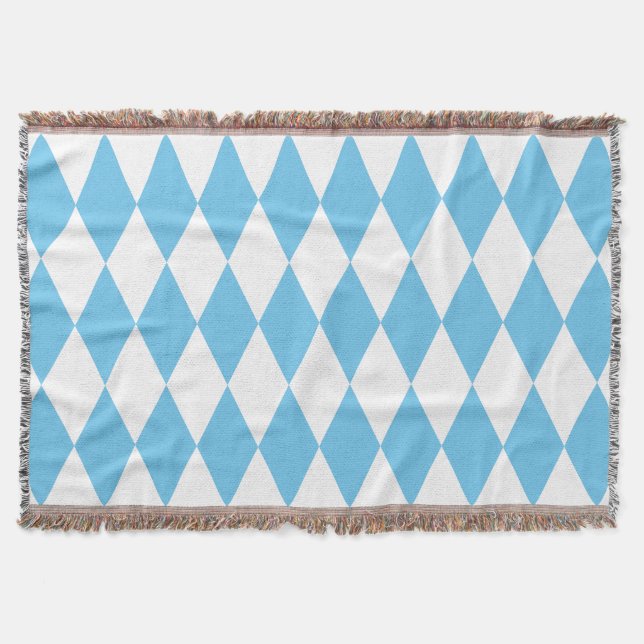 Couverture Motif de drapeau bavarois en losanges bleu et blan (Devant)