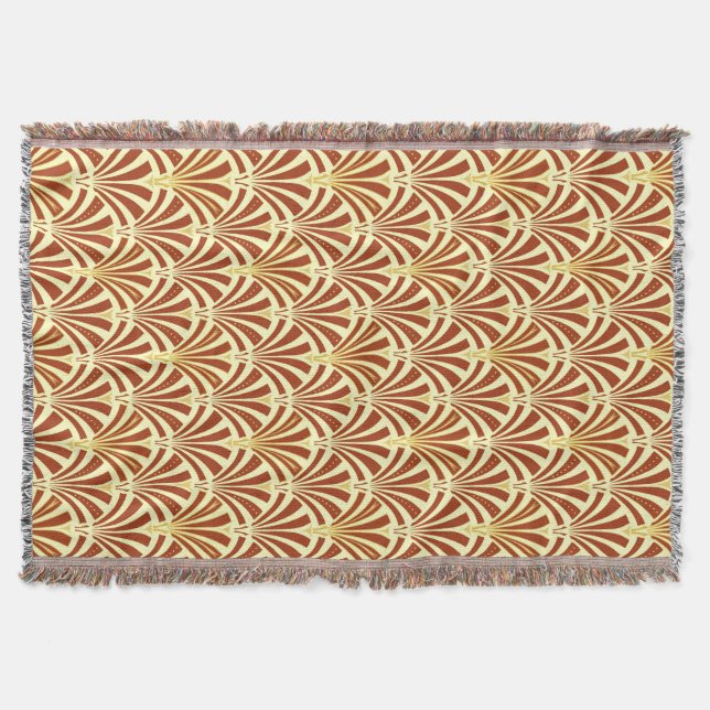 Couverture Motif de fan d'art déco - cuivre sur le jaune (Devant)