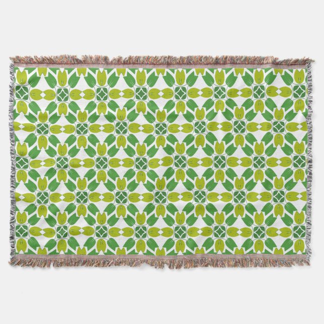 Couverture Motif de feuille, motif de feuilles, feuilles vert (Devant)