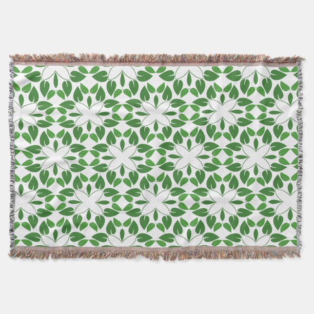 Couverture Motif de feuille, motif de feuilles, feuilles vert (Devant)