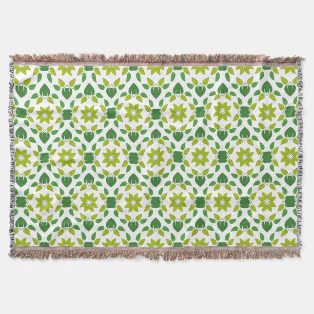 Couverture Motif de feuille, motif de feuilles, feuilles vert (Devant)