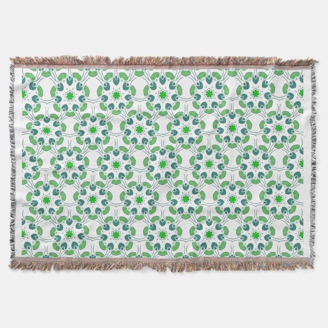 Couverture Motif de feuille, motif de feuilles, feuilles vert (Devant)