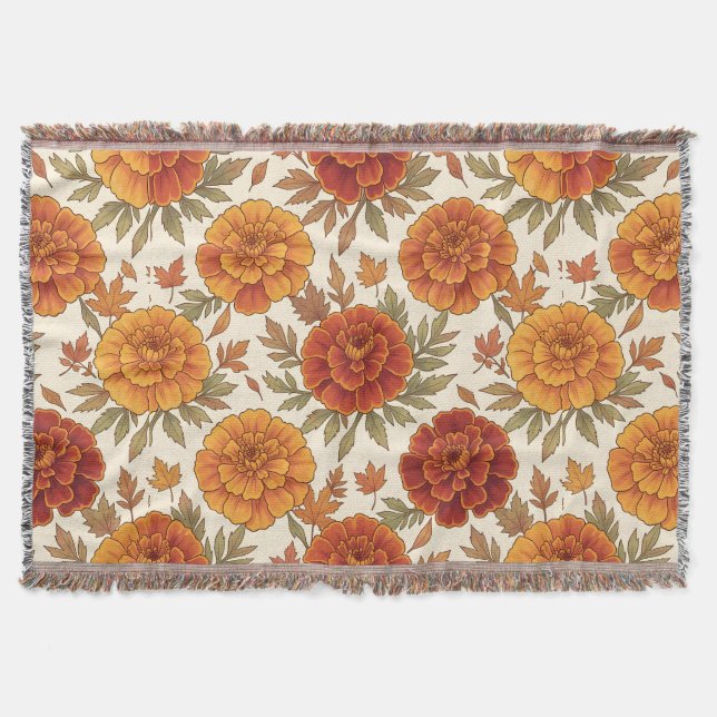 Couverture Motif de fleur de souci d'automne (Devant)