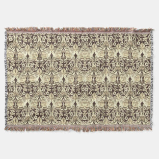 Couverture Motif de fleurs beige élégant vintage victorien