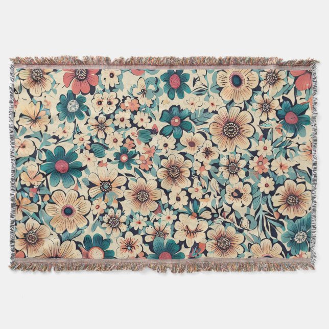 Couverture Motif de fleurs de printemps de Bohême (Devant)