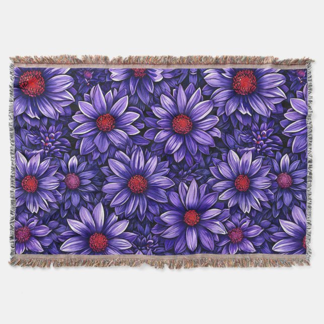 Couverture Motif de fleurs stylisées violettes (Devant)