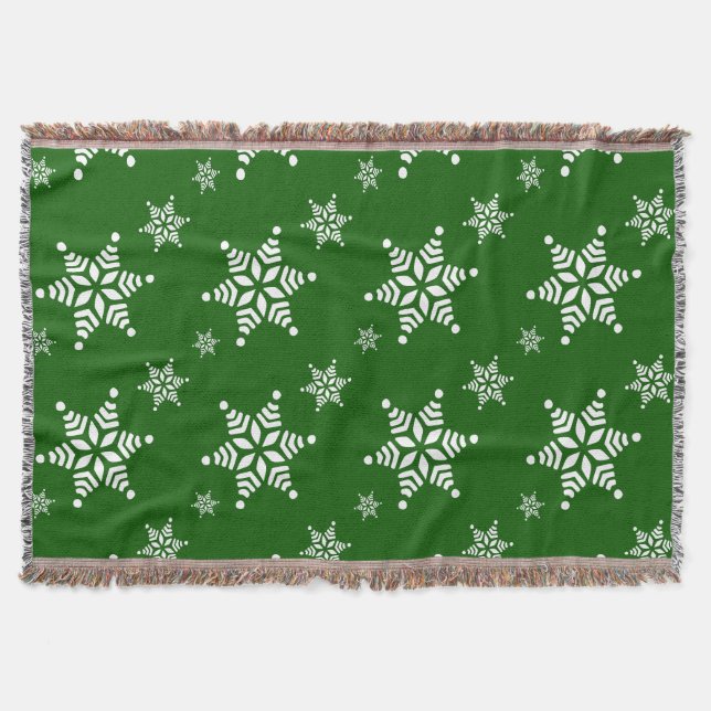 Couverture Motif de flocon de neige, Flakes blancs, Neige, Ve (Devant)