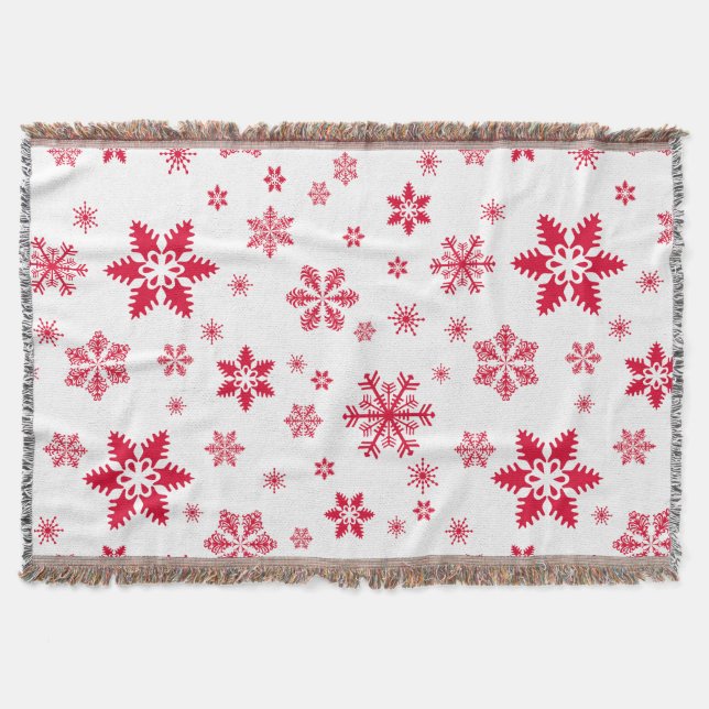 Couverture Motif de flocon de neige, Flammes de neige rouges, (Devant)