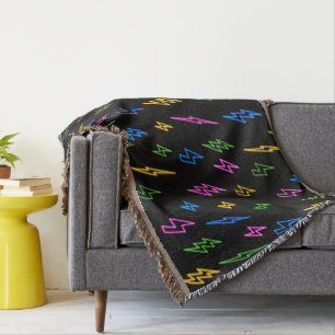 Couverture Motif de foudre Retro Neon des années 80