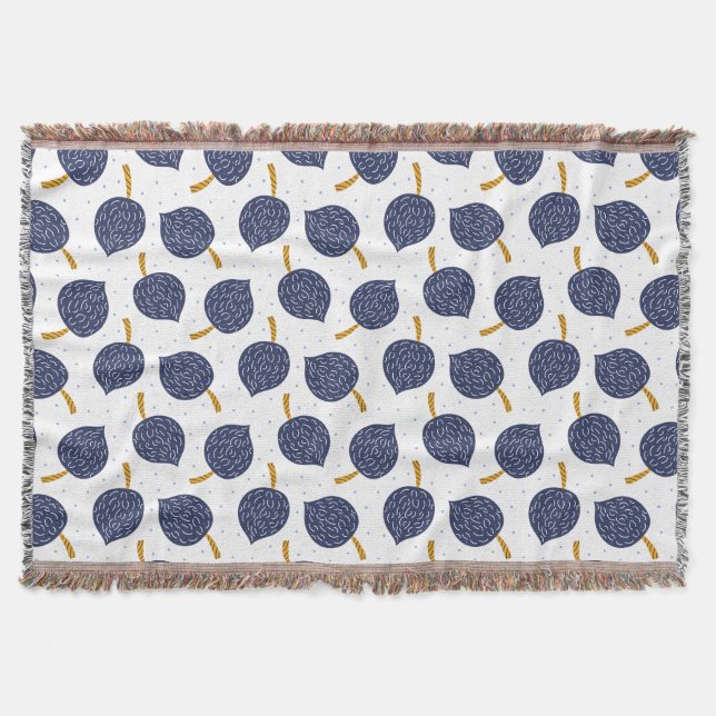 Couverture Motif de fruits de la bombe Abstraite bleue marine (Devant)