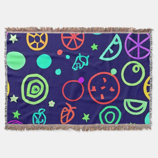 Couverture Motif de fruits néon couleurs (Devant)