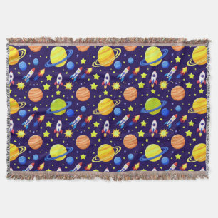 Couverture Motif de fusée spatiale pour décoration de salle d