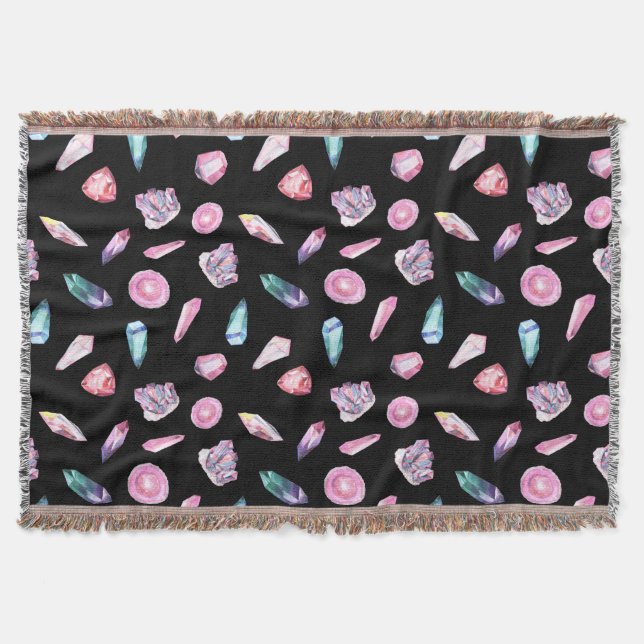 Couverture Motif de géodes et de cristaux à l'aquarelle (Devant)