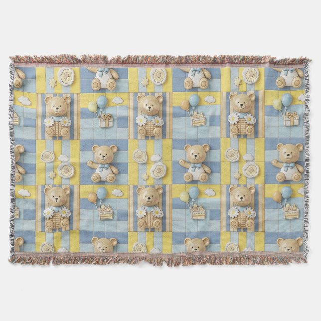 Couverture Motif de jardin de marguerites Ourson (7) (Devant)