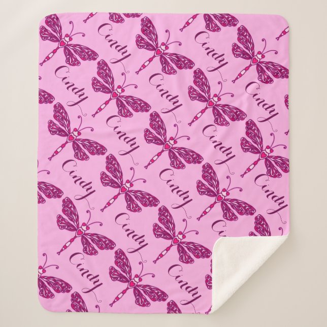 Couverture motif de libellule de nom rose personna (Devant)