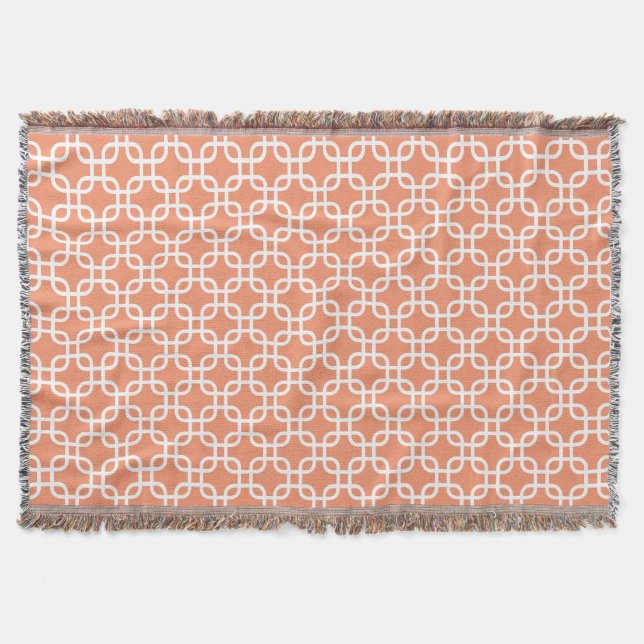 Couverture Motif de liens géométriques orange (Devant)