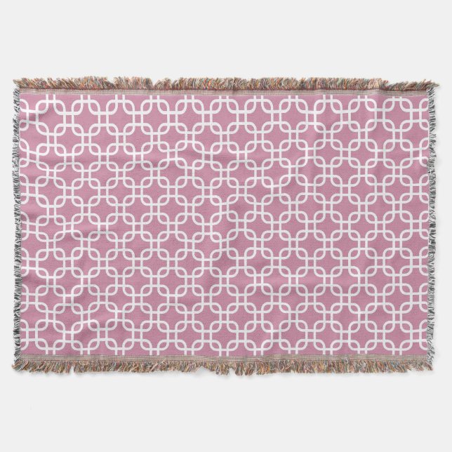 Couverture Motif de liens géométriques rose rose (Devant)