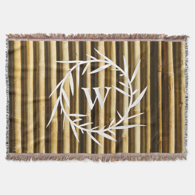 Couverture Motif de lignes verticales de monogramme en bambou (Devant)