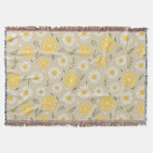 Couverture Motif de marguerite blanche citron