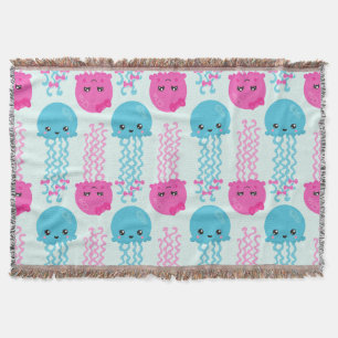 Couverture Motif de méduses, Mignonne méduse, Sea Animaux