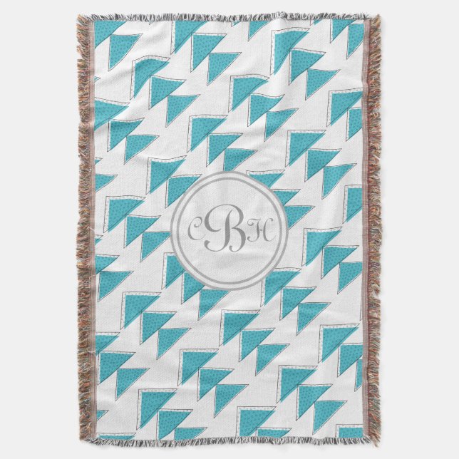 Couverture Motif de monogramme géométrique triangle aqua et g (devant Vertical)