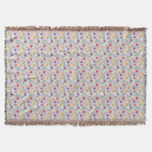 Couverture Motif de monogramme simple de fleur sauvage grise (Devant)