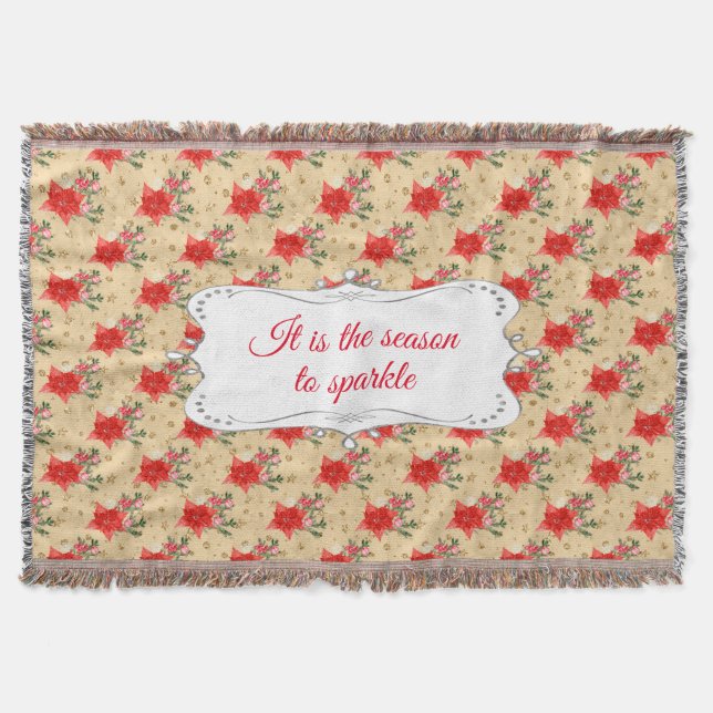 Couverture Motif de Noël floral customisé (Devant)