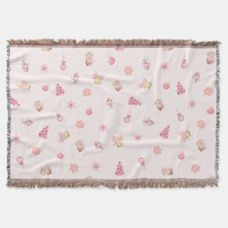 Couverture Motif de Noël rose cosy