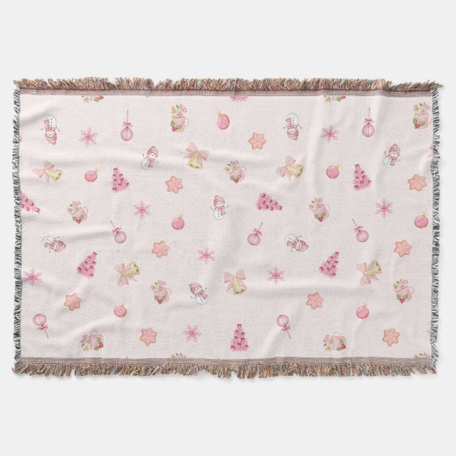 Couverture Motif de Noël rose cosy (Devant)