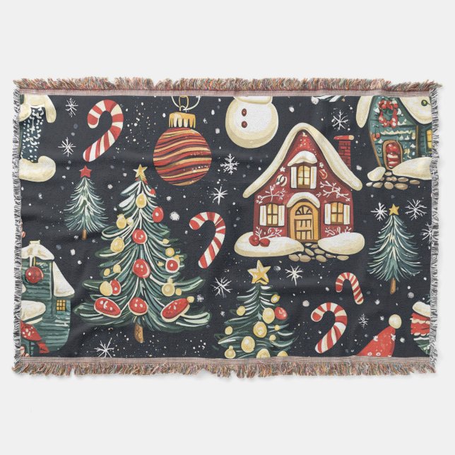 Couverture Motif de Noël vintage Woodland (5) (Devant)