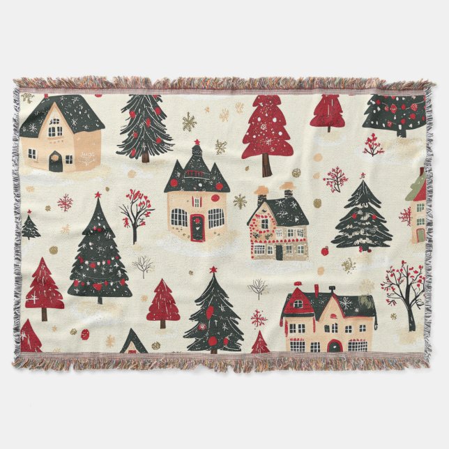 Couverture Motif de Noël vintage Woodland (9) (Devant)