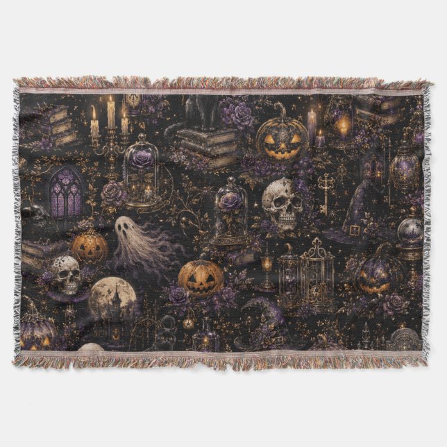 Couverture Motif de nuit effrayante Halloween gothique vintag (Devant)