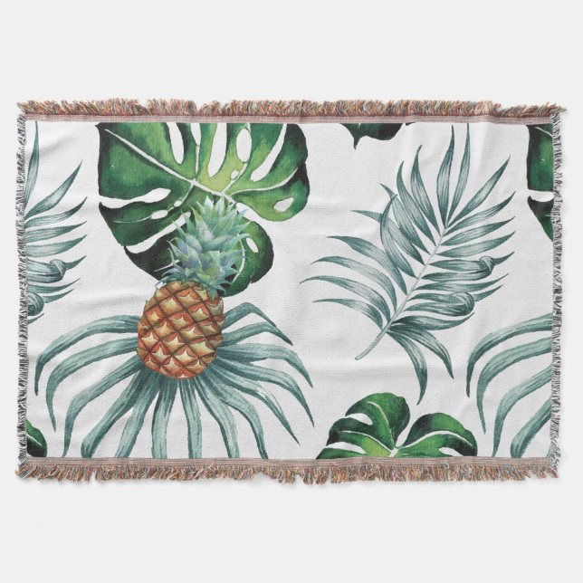 Couverture Motif de palmier de jungle à l'aquarelle tropicale (Devant)