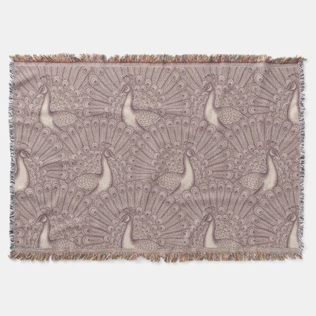 Couverture motif de paon (Devant)